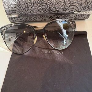 Jimmy Choo Black Lace Detail Sunglasses